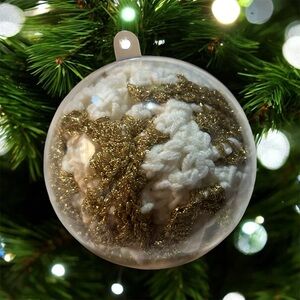 Crochet Gold and White Hair Accessory